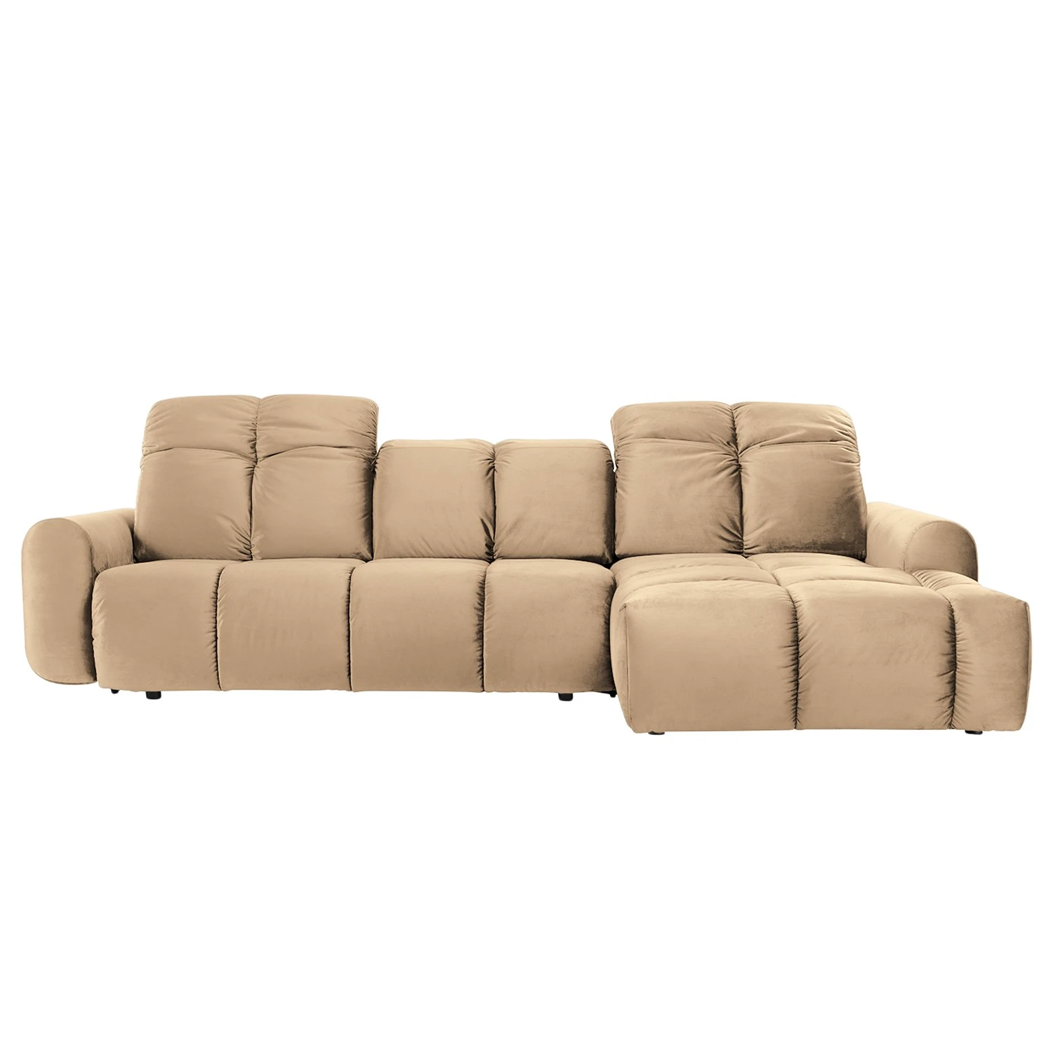 Jack & Alice Ecksofa Malter - Samt - Beige - Longchair davorstehend rechts 4 Jack & Alice Ecksofa Malter - Samt - Beige - Longchair davorstehend rechts – Bild 4
