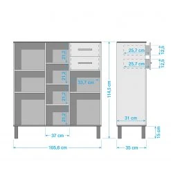 Schildmeyer Kommode Padua - Weiß / Eiche 15 Schildmeyer Kommode Padua - Weiß / Eiche -Wohnzimmermöbel boutique en ligne 1000166816 191023 08592400059 SKETCH DETAILS P000000001000166816 sketch