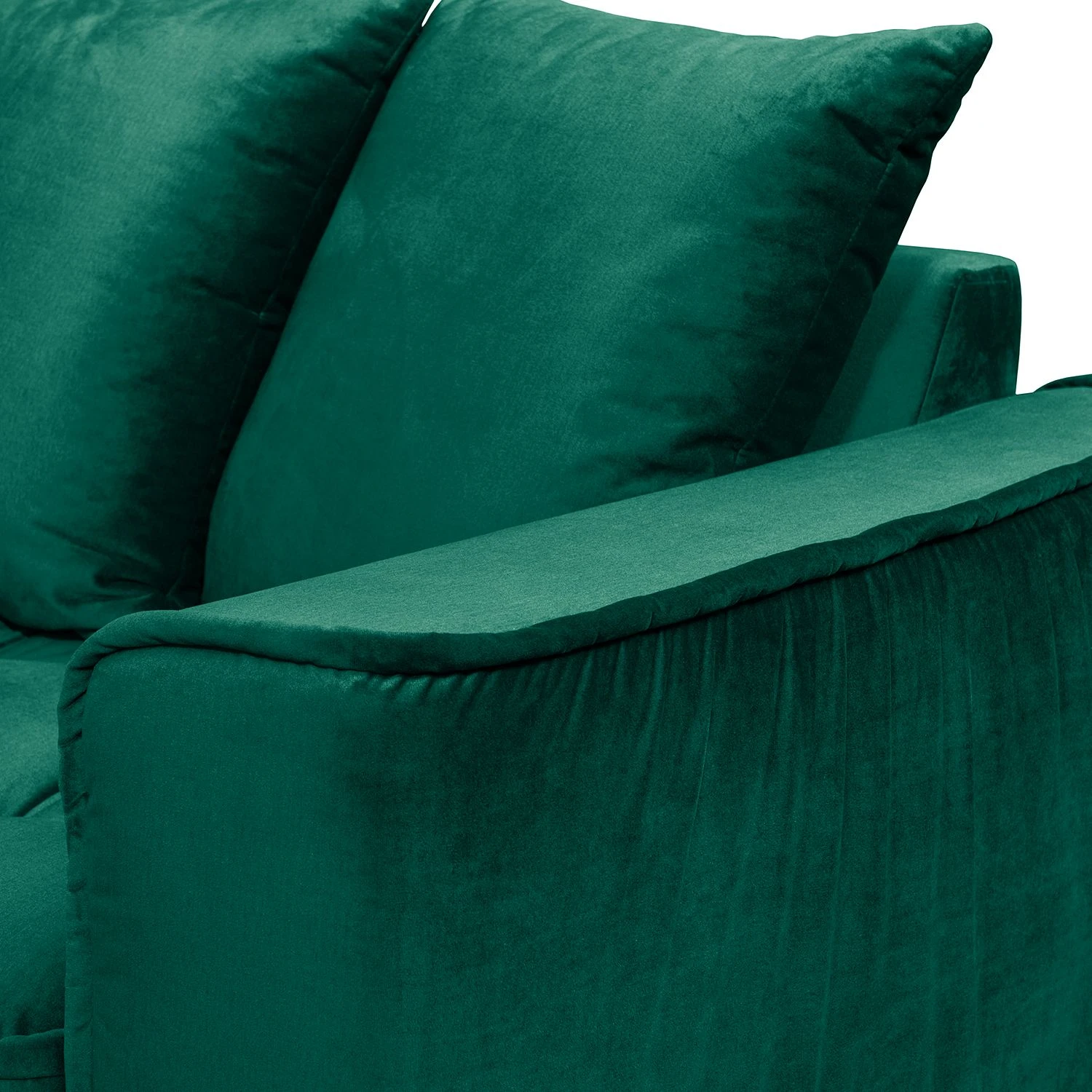 Jack & Alice Ecksofa Polich - Samt - Dunkelgrün - Ottomane davorstehend links 7 Jack & Alice Ecksofa Polich - Samt - Dunkelgrün - Ottomane davorstehend links – Bild 7