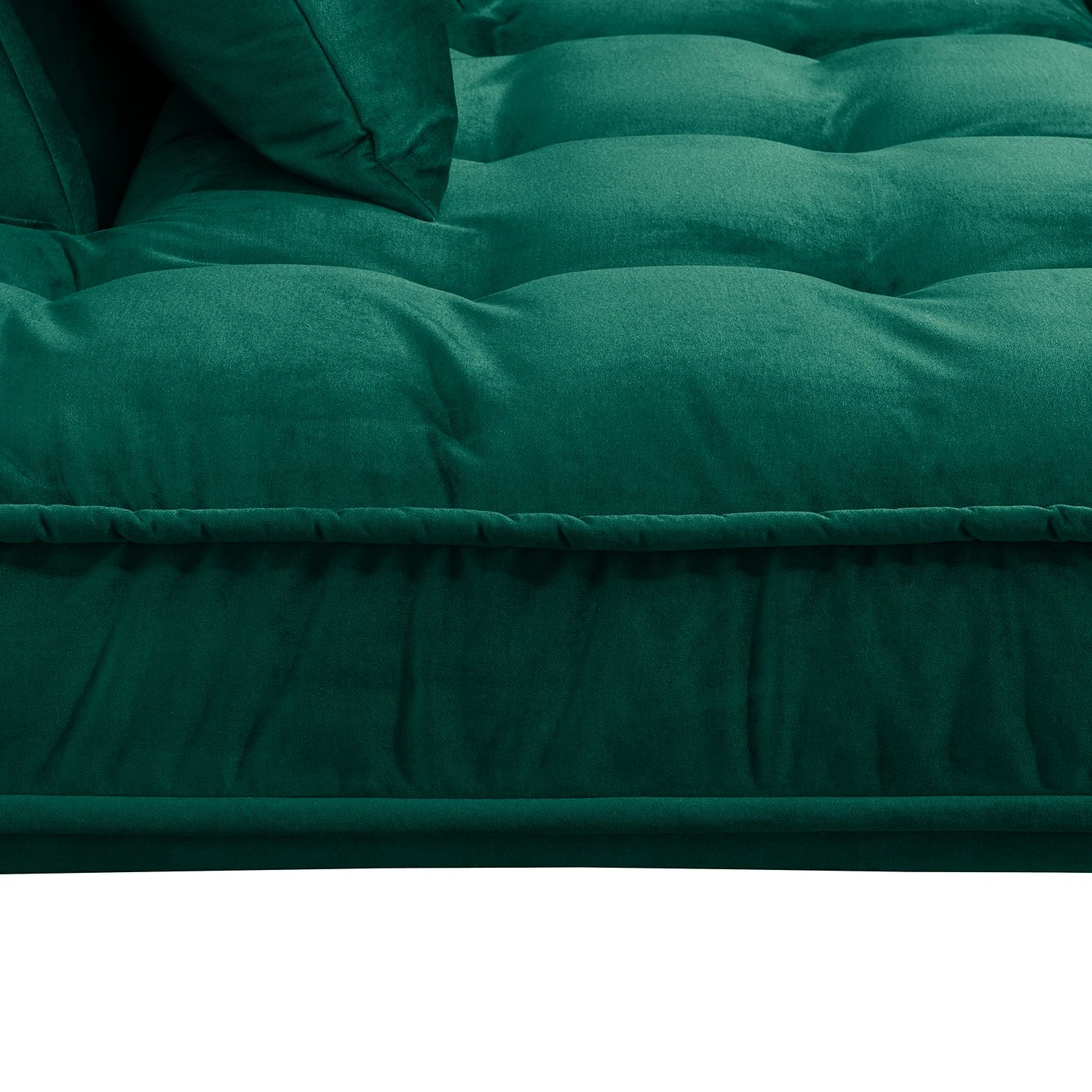 Jack & Alice Ecksofa Polich - Samt - Dunkelgrün - Ottomane davorstehend links 9 Jack & Alice Ecksofa Polich - Samt - Dunkelgrün - Ottomane davorstehend links – Bild 9