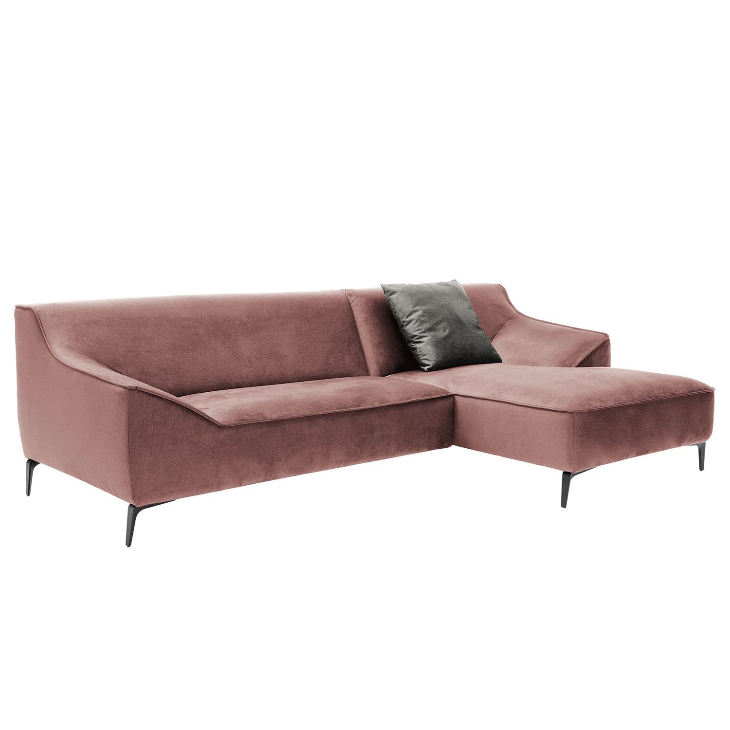 Jack & Alice Ecksofa Rosas I - Samt - Mauve - Longchair davorstehend rechts 1 Jack & Alice Ecksofa Rosas I - Samt - Mauve - Longchair davorstehend rechts