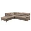 Fredriks Ecksofa Lutz I - Microfaser - Taupe - Ottomane davorstehend rechts