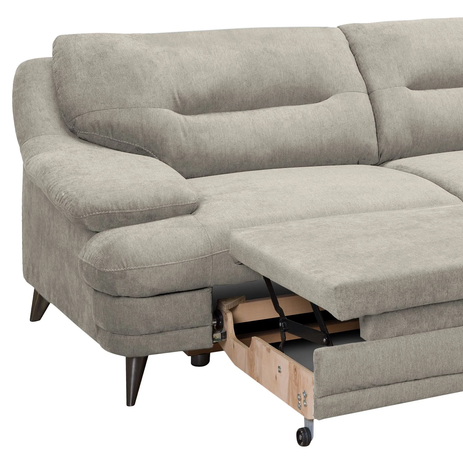 Fredriks Ecksofa Lutz III - Microfaser - Sandgrau - Ottomane davorstehend rechts 8 Fredriks Ecksofa Lutz III - Microfaser - Sandgrau - Ottomane davorstehend rechts – Bild 8
