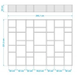Loftscape Bücherregal Emporior IV - Hochglanz Weiß - Breite: 295 cm -Wohnzimmermöbel boutique en ligne 1000167452 190507 15565300001 GALLERYIMAGES P000000001000167452