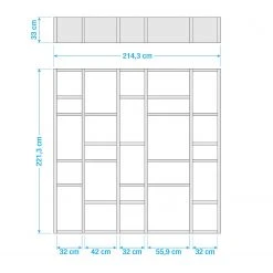 Loftscape Bücherregal Emporior IV - Cremeweiß - Breite: 214 cm -Wohnzimmermöbel boutique en ligne 1000167460 190507 15565300009 GALLERYIMAGES P000000001000167460