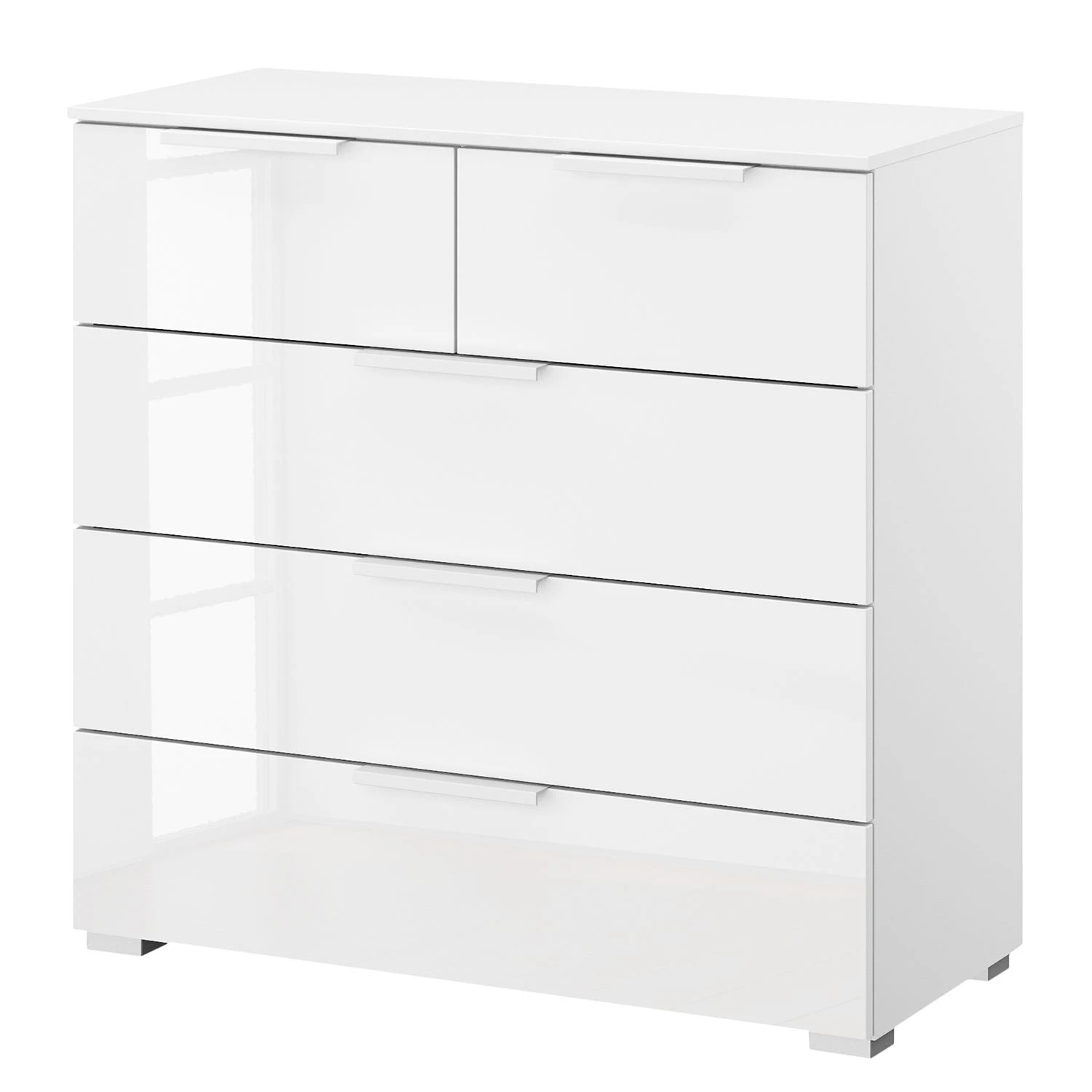 Kommode SKØP x3+2 - Hochglanz Weiß / Alpinweiß - Korpusfarbe 1 Kommode SKØP x3+2 - Hochglanz Weiß / Alpinweiß - Korpusfarbe