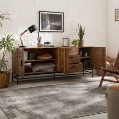 Ars manufacti Sideboard Grasby II - Altholz Pinie / Metall - Pinie Dunkel / Schwarz -Wohnzimmermöbel boutique en ligne 1000168548 191126 17373400006 MOOD DETAILS P000000001000168548 mood