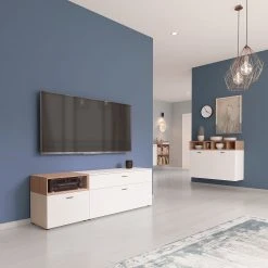 Germania TV-Lowboard Coruna - Weiß / Eiche Grandson Dekor -Wohnzimmermöbel boutique en ligne 1000168920 190403 11353000017 MOOD GALLERYIMAGES P000000001000168920 mood