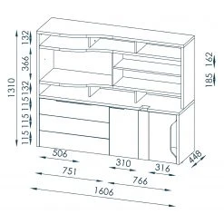 Maja Möbel Aktenregal eDJUST - Hochglanz Weiß / Eiche Sonoma Dekor - Schublade rechts -Wohnzimmermöbel boutique en ligne 1000170555 190423 11482600160 GALLERYIMAGES P000000001000170555