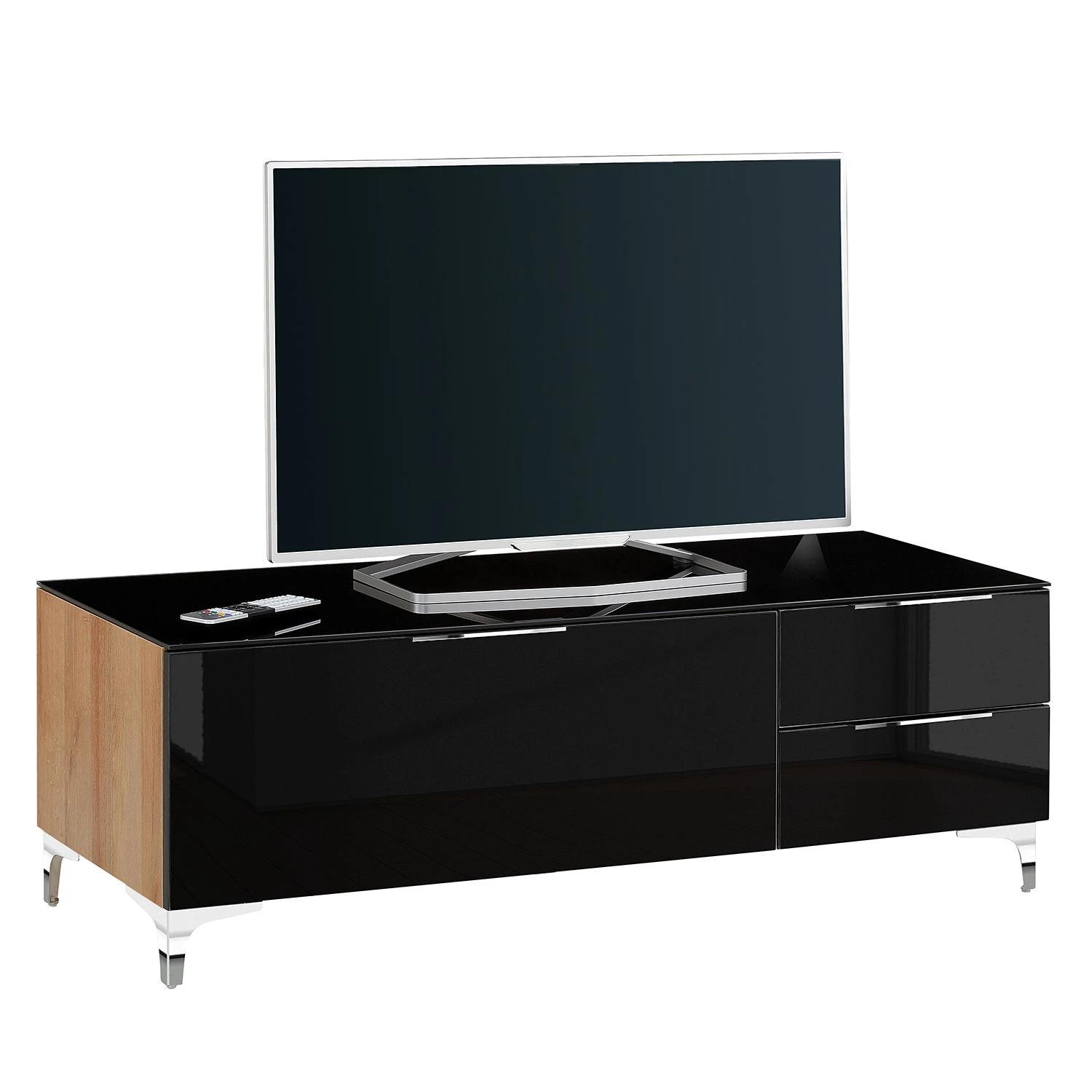 Maja Möbel TV-Lowboard Shino II - Glas Schwarz / Eiche Riviera Dekor 1 Maja Möbel TV-Lowboard Shino II - Glas Schwarz / Eiche Riviera Dekor