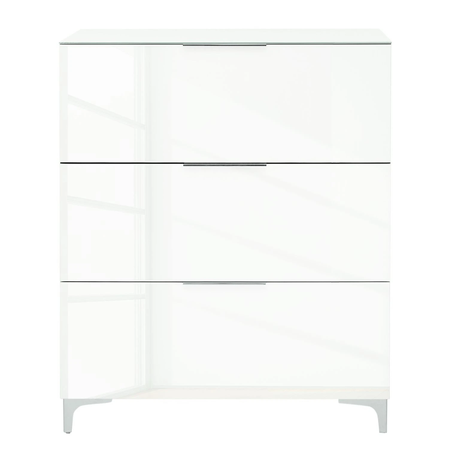 Maja Möbel Kommode Shino I - Glas Weiß / Eiche Riviera Dekor - Höhe: 109 cm 5 Maja Möbel Kommode Shino I - Glas Weiß / Eiche Riviera Dekor - Höhe: 109 cm – Bild 5