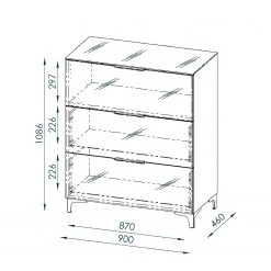 Maja Möbel Kommode Shino I - Glas Weiß / Eiche Riviera Dekor - Höhe: 109 cm 12 Maja Möbel Kommode Shino I - Glas Weiß / Eiche Riviera Dekor - Höhe: 109 cm -Wohnzimmermöbel boutique en ligne 1000170606 190418 12393300057 GALLERYIMAGES P000000001000170606