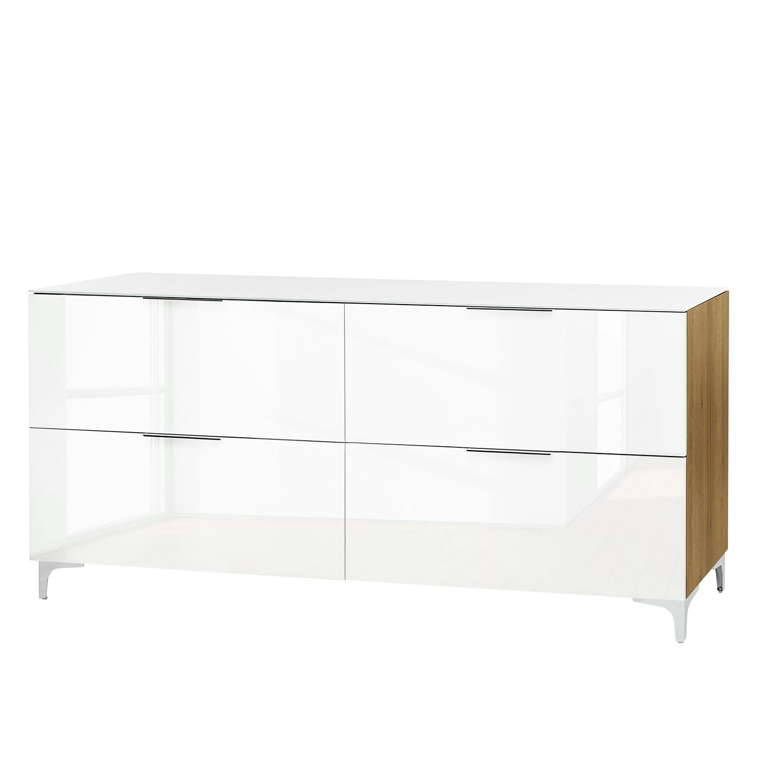 Maja Möbel Sideboard Shino III - Glas Weiß / Eiche Riviera Dekor 1 Maja Möbel Sideboard Shino III - Glas Weiß / Eiche Riviera Dekor