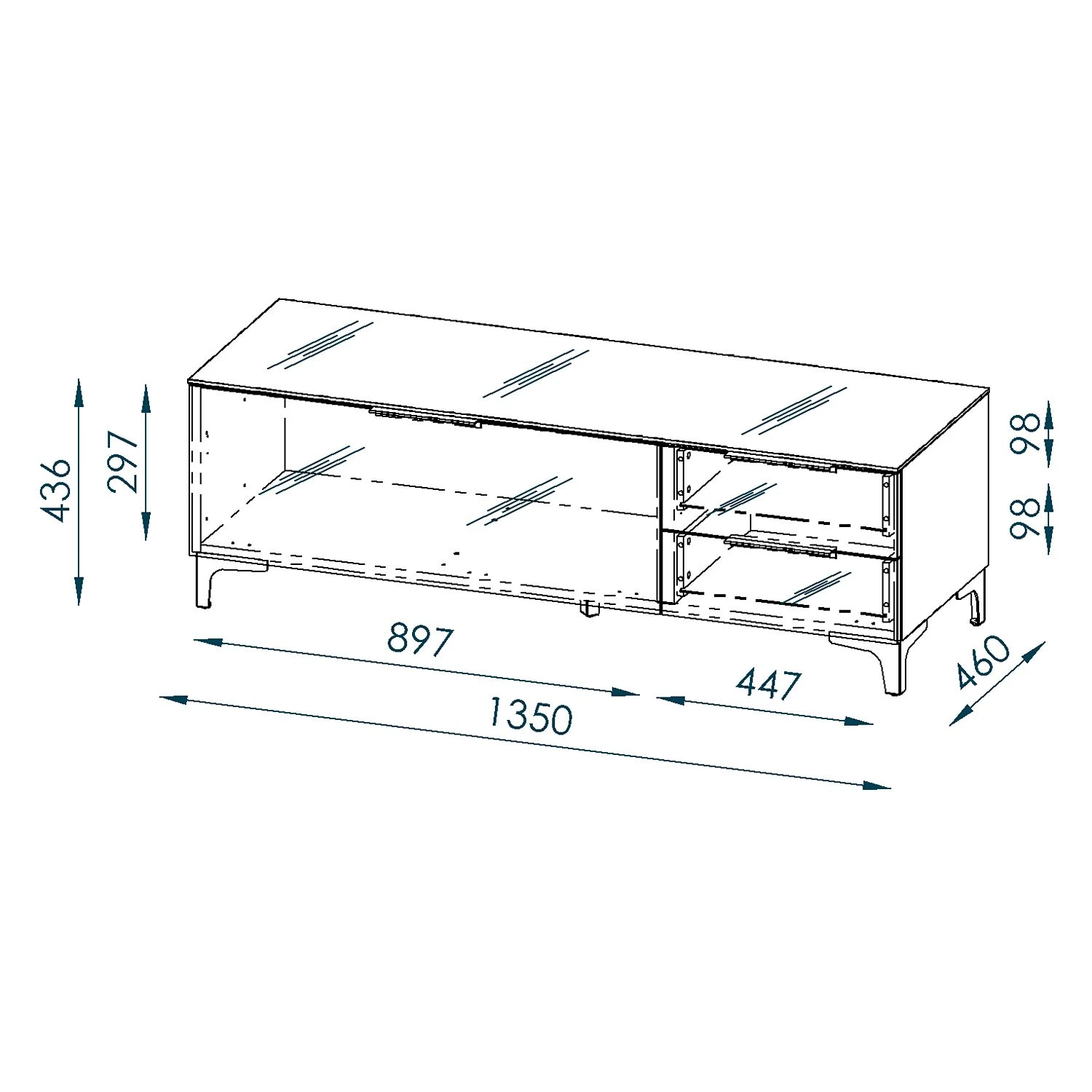 Maja Möbel TV-Lowboard Shino II - Glas Weiß / Eiche Riviera Dekor 4 Maja Möbel TV-Lowboard Shino II - Glas Weiß / Eiche Riviera Dekor – Bild 4