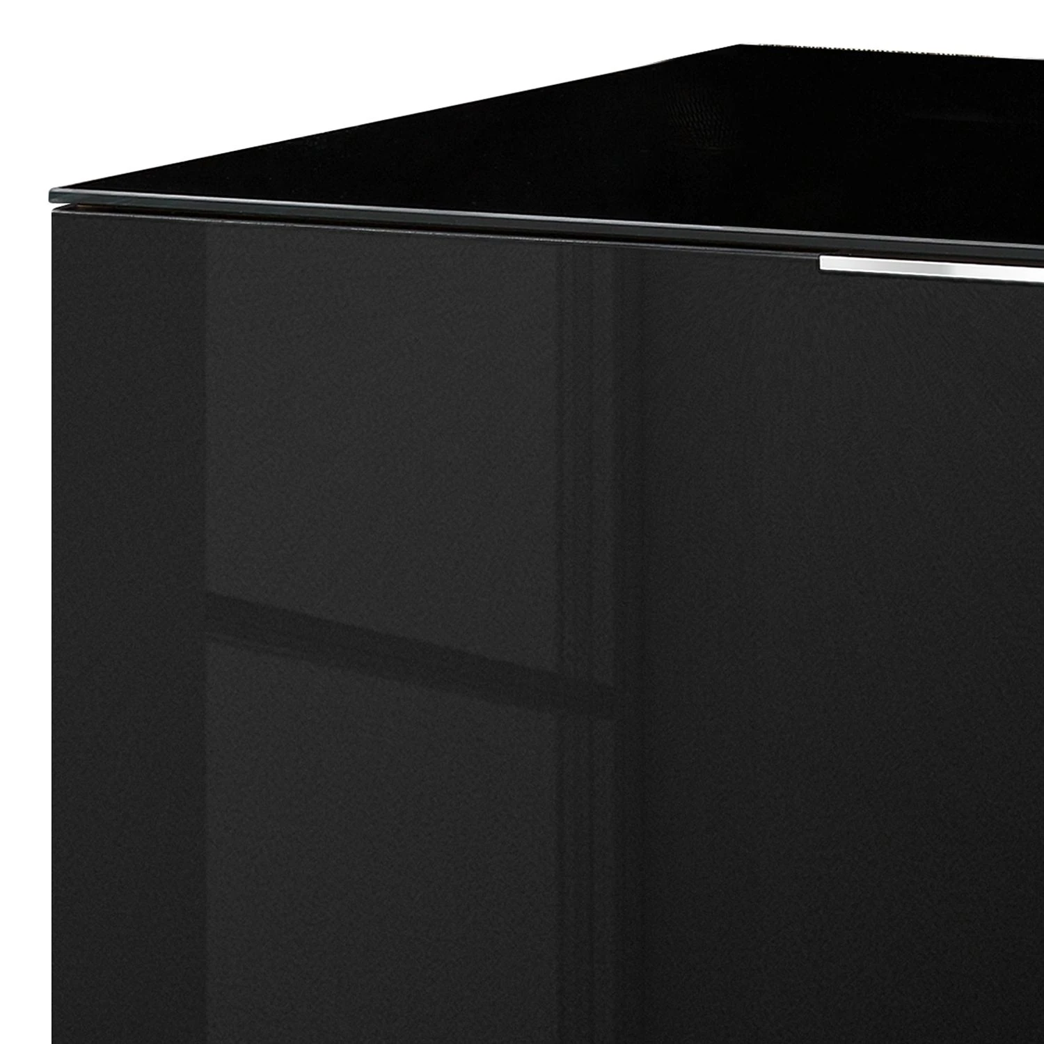 Maja Möbel Kommode Shino I - Glas Schwarz / Eiche Riviera Dekor - Höhe: 77 cm 3 Maja Möbel Kommode Shino I - Glas Schwarz / Eiche Riviera Dekor - Höhe: 77 cm – Bild 3