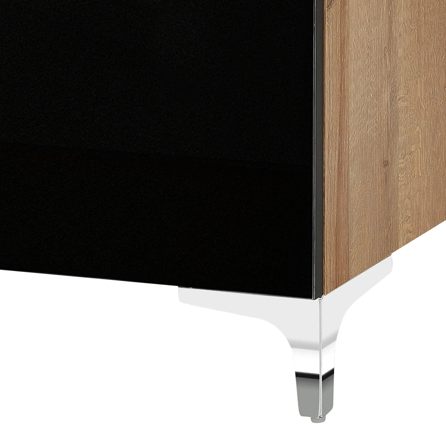 Maja Möbel Kommode Shino I - Glas Schwarz / Eiche Riviera Dekor - Höhe: 77 cm 4 Maja Möbel Kommode Shino I - Glas Schwarz / Eiche Riviera Dekor - Höhe: 77 cm – Bild 4