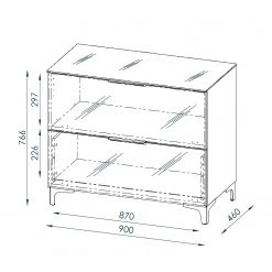 Maja Möbel Kommode Shino I - Glas Schwarz / Eiche Riviera Dekor - Höhe: 77 cm 12 Maja Möbel Kommode Shino I - Glas Schwarz / Eiche Riviera Dekor - Höhe: 77 cm -Wohnzimmermöbel boutique en ligne 1000170629 190418 12394000149 GALLERYIMAGES P000000001000170629