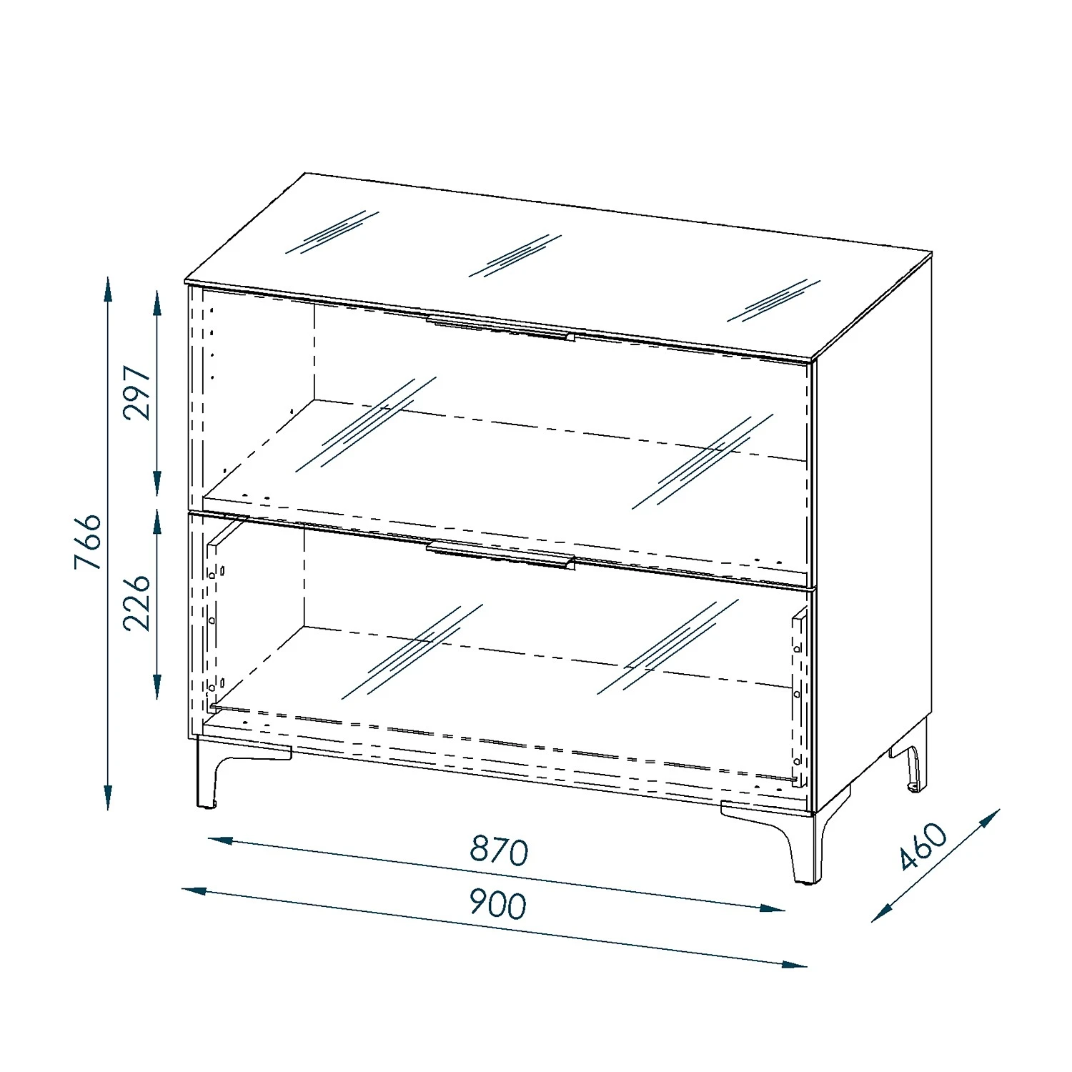 Maja Möbel Kommode Shino I - Glas Schwarz / Eiche Riviera Dekor - Höhe: 77 cm 6 Maja Möbel Kommode Shino I - Glas Schwarz / Eiche Riviera Dekor - Höhe: 77 cm – Bild 6