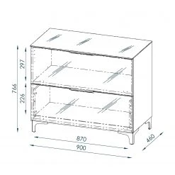 Maja Möbel Kommode Shino I - Glas Weiß / Weiß - Höhe: 77 cm -Wohnzimmermöbel boutique en ligne 1000170634 190418 12394100163 GALLERYIMAGES P000000001000170634