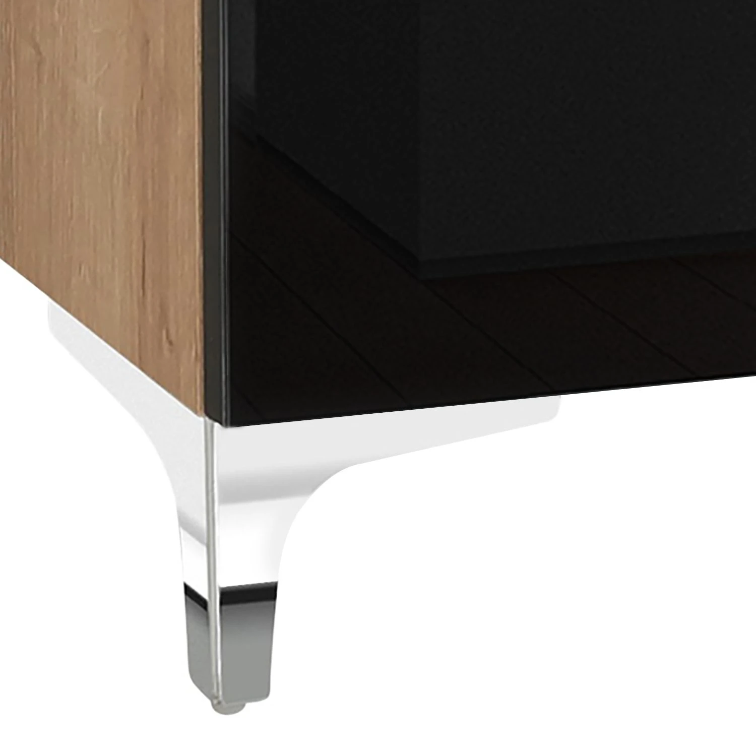 Maja Möbel Kommode Shino II - Glas Schwarz / Eiche Riviera Dekor 4 Maja Möbel Kommode Shino II - Glas Schwarz / Eiche Riviera Dekor – Bild 4