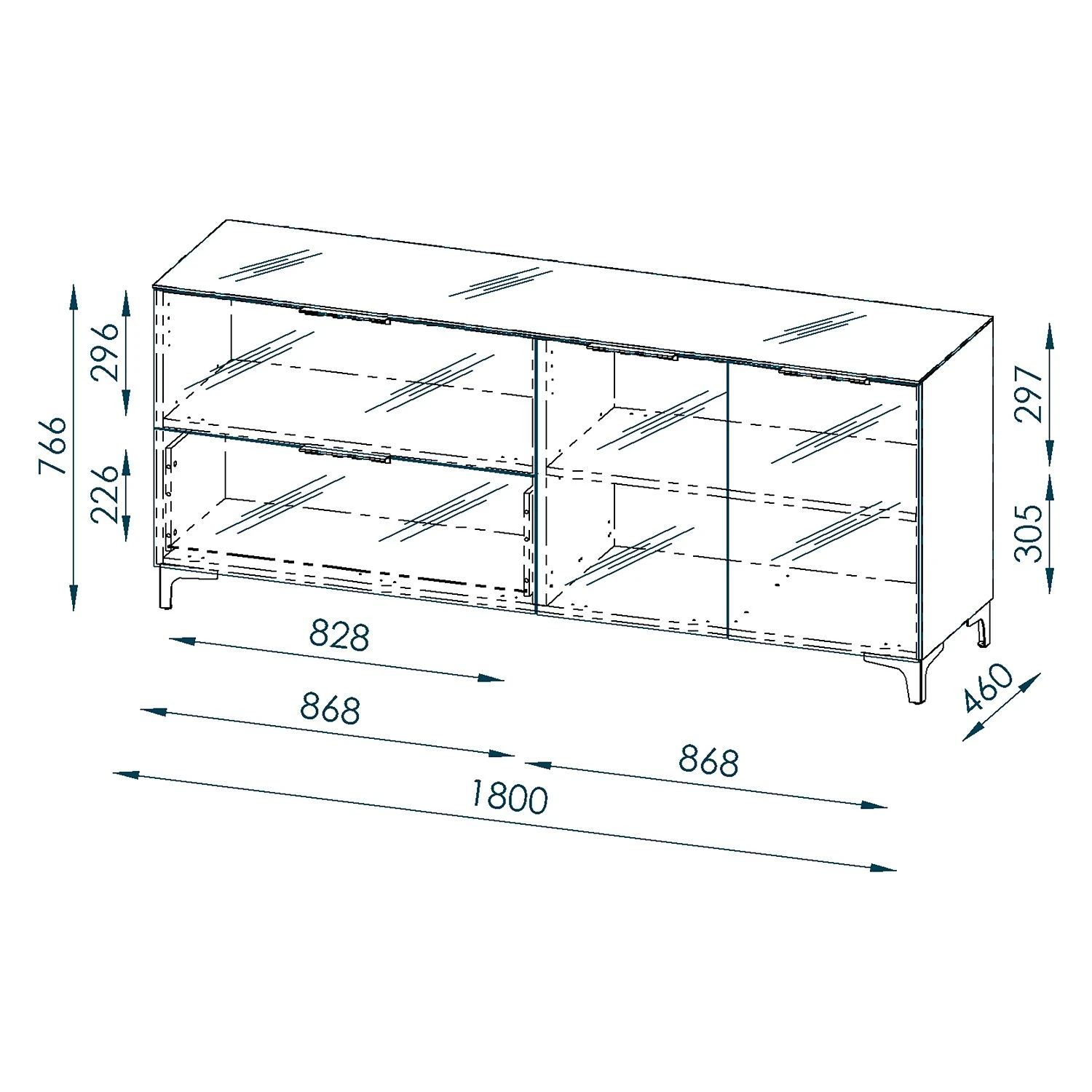 Maja Möbel Sideboard Shino II - Glas Schwarz / Schwarz 4 Maja Möbel Sideboard Shino II - Glas Schwarz / Schwarz – Bild 4