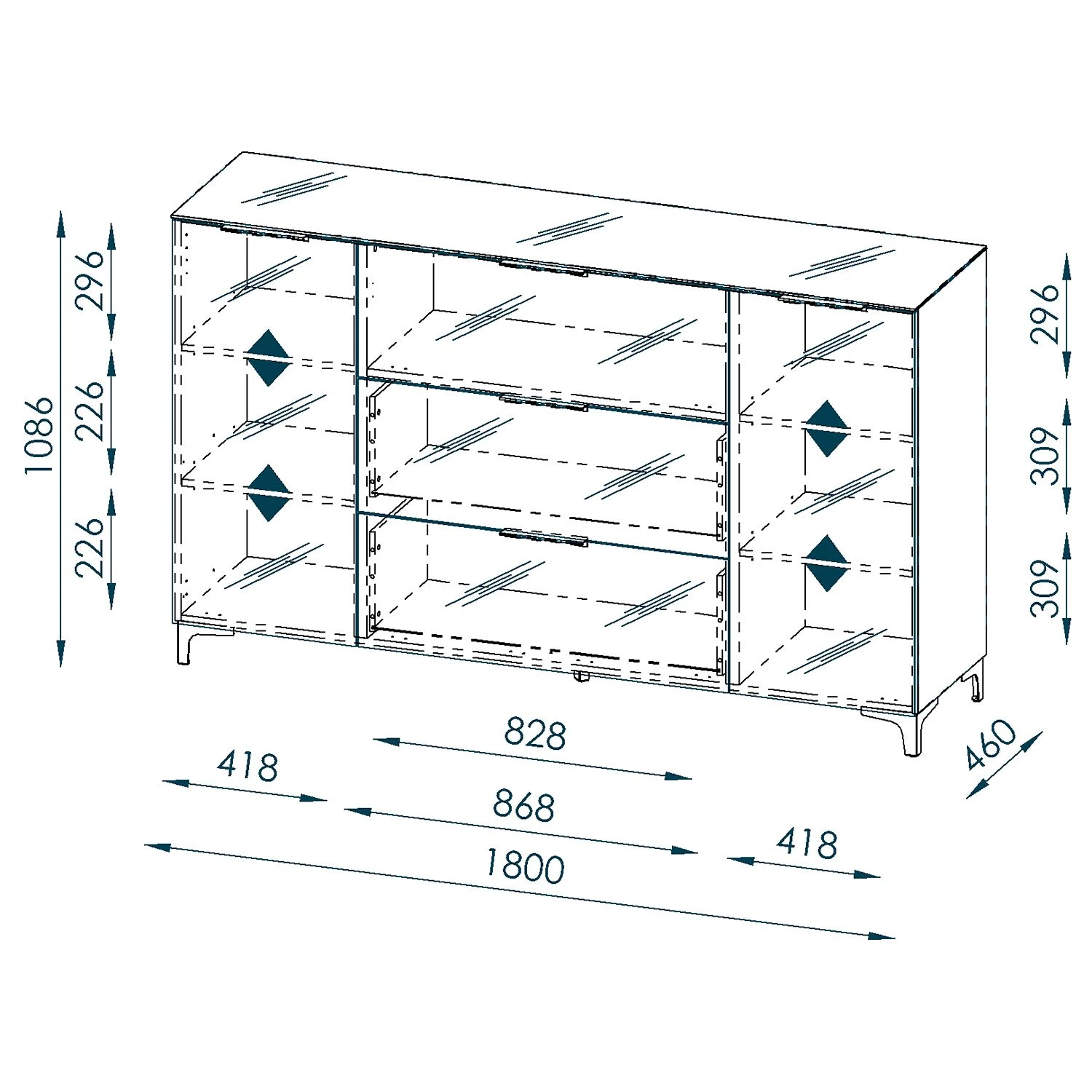 Maja Möbel Sideboard Shino IV - Glas Schwarz / Eiche Riviera Dekor 4 Maja Möbel Sideboard Shino IV - Glas Schwarz / Eiche Riviera Dekor – Bild 4