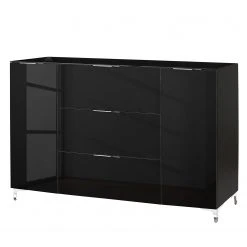 Maja Möbel Sideboard Shino IV - Glas Schwarz / Schwarz