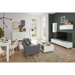 Maja Möbel Sideboard Shino IV - Glas Weiß / Weiß -Wohnzimmermöbel boutique en ligne 1000170646 190418 12394300201 MOOD GALLERYIMAGES P000000001000170646 mood