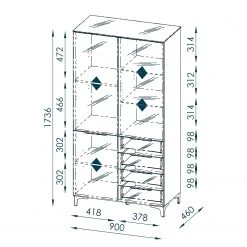 Maja Möbel Vitrinenschrank Shino - Inkl. Beleuchtung - Glas Schwarz / Eiche Riviera Dekor 10 Maja Möbel Vitrinenschrank Shino - Inkl. Beleuchtung - Glas Schwarz / Eiche Riviera Dekor -Wohnzimmermöbel boutique en ligne 1000170647 190418 12394400210 GALLERYIMAGES P000000001000170647