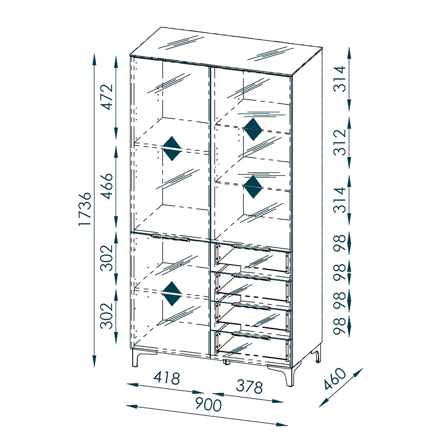 Maja Möbel Vitrinenschrank Shino - Inkl. Beleuchtung - Glas Schwarz / Eiche Riviera Dekor 5 Maja Möbel Vitrinenschrank Shino - Inkl. Beleuchtung - Glas Schwarz / Eiche Riviera Dekor – Bild 5