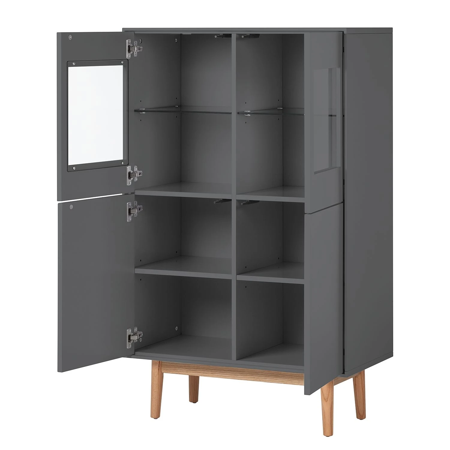 Mørteens Wohnwand Lindholm (4-teilig) - Eiche teilmassiv - Grau 6 Mørteens Wohnwand Lindholm (4-teilig) - Eiche teilmassiv - Grau – Bild 6