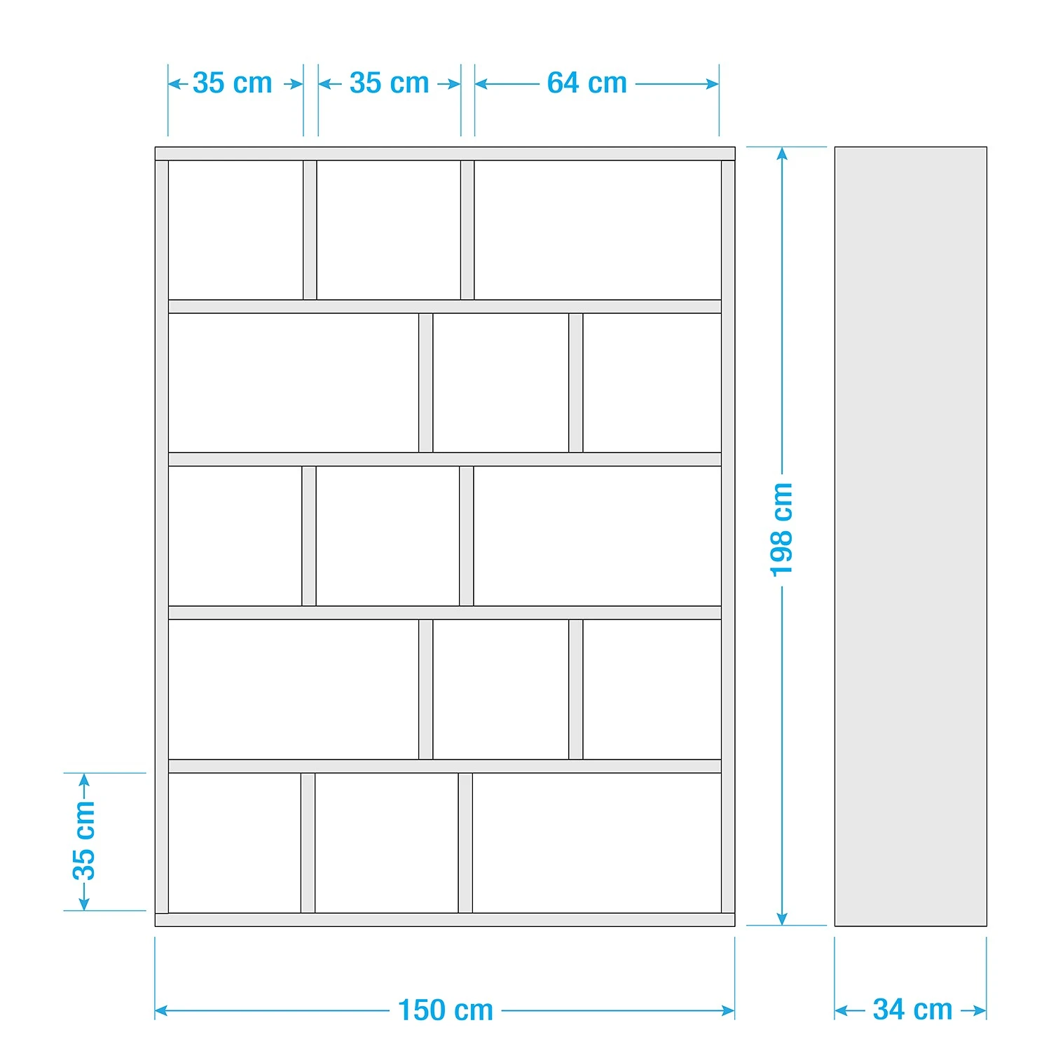 Temahome Regal Berlin - Beton Dekor - 150 x 198 cm 2 Temahome Regal Berlin - Beton Dekor - 150 x 198 cm – Bild 2