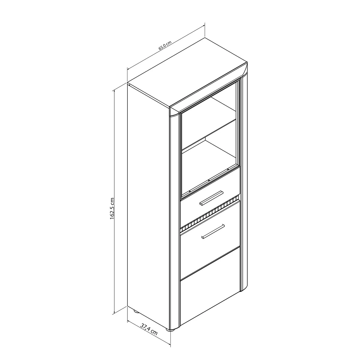 Loftscape Standvitrine Charnocks I - Hochglanz Weiß / Schwarz 5 Loftscape Standvitrine Charnocks I - Hochglanz Weiß / Schwarz – Bild 5