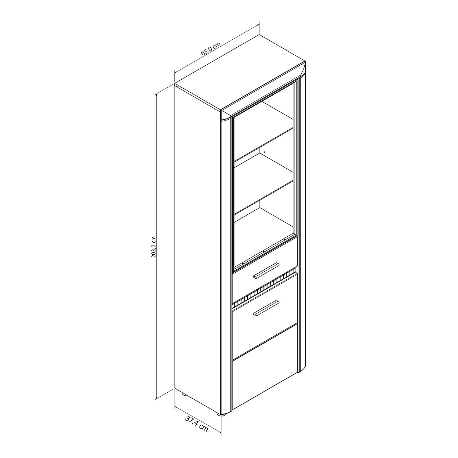 Loftscape Standvitrine Charnocks II - Hochglanz Weiß / Schwarz 5 Loftscape Standvitrine Charnocks II - Hochglanz Weiß / Schwarz – Bild 5