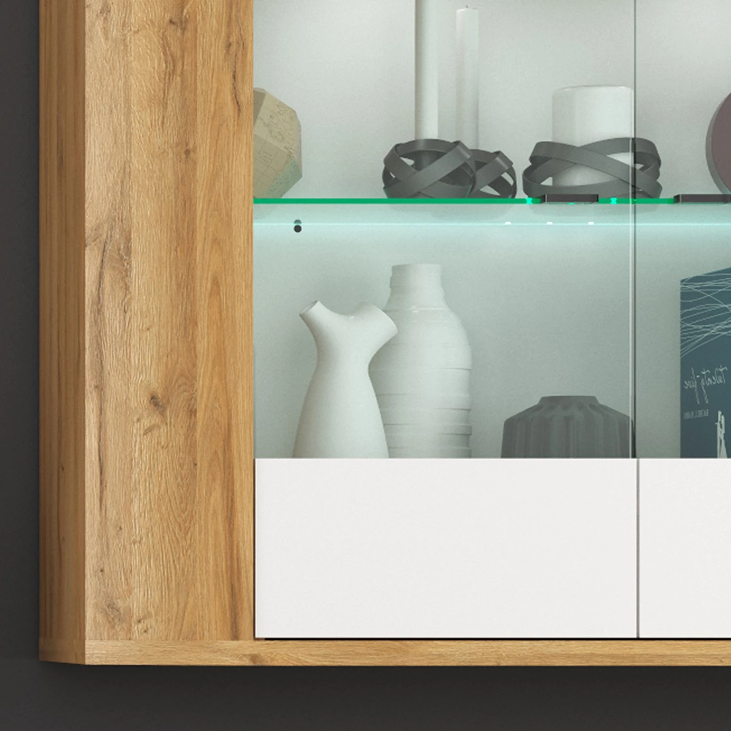 Loftscape Wohnwand Machado (4-teilig) - Hochglanz Weiß / Eiche Grandson Dekor 5 Loftscape Wohnwand Machado (4-teilig) - Hochglanz Weiß / Eiche Grandson Dekor – Bild 5