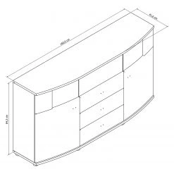 Loftscape Sideboard Mury - Hochglanz Weiß / Anthrazit -Wohnzimmermöbel boutique en ligne 1000171334 190424 07575900112 GALLERYIMAGES P000000001000171334
