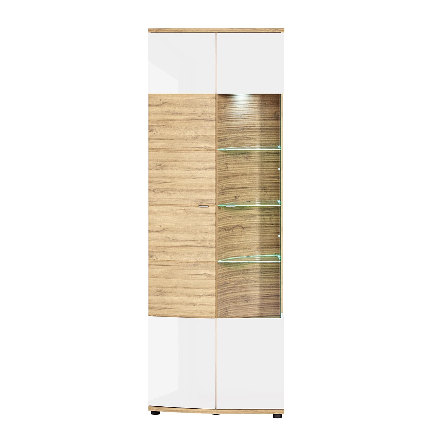 Loftscape Wohnkombination Jaguare (4-teilig) - Hochglanz Weiß / Eiche Ribbeck Dekor 5 Loftscape Wohnkombination Jaguare (4-teilig) - Hochglanz Weiß / Eiche Ribbeck Dekor – Bild 5