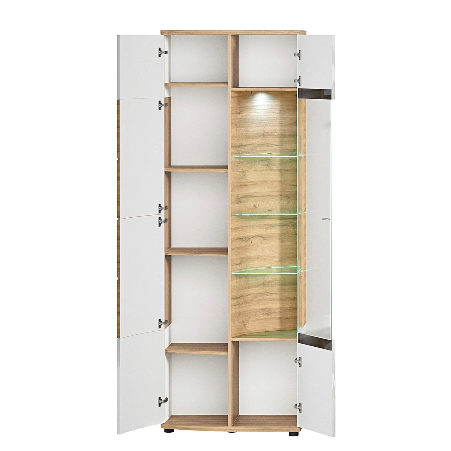 Loftscape Wohnkombination Jaguare (4-teilig) - Hochglanz Weiß / Eiche Ribbeck Dekor 6 Loftscape Wohnkombination Jaguare (4-teilig) - Hochglanz Weiß / Eiche Ribbeck Dekor – Bild 6