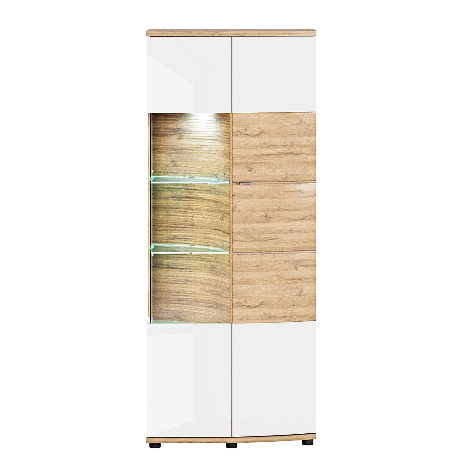 Loftscape Wohnkombination Jaguare (4-teilig) - Hochglanz Weiß / Eiche Ribbeck Dekor 7 Loftscape Wohnkombination Jaguare (4-teilig) - Hochglanz Weiß / Eiche Ribbeck Dekor – Bild 7