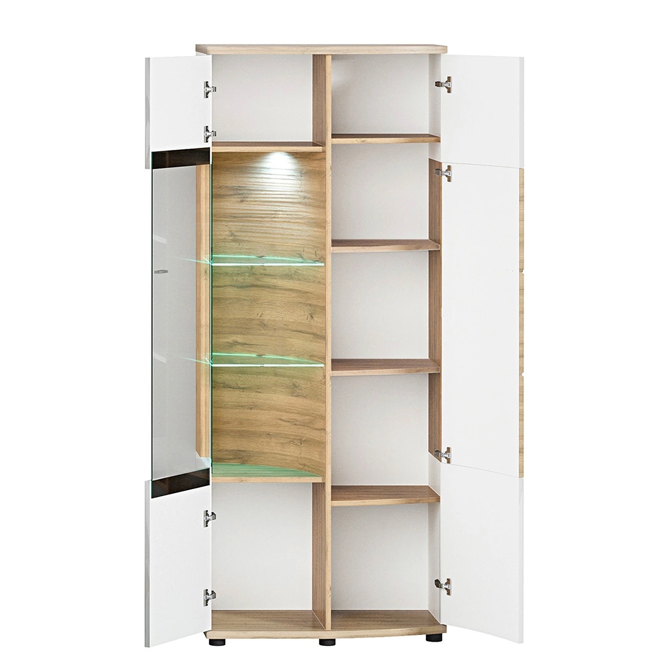 Loftscape Wohnkombination Jaguare (4-teilig) - Hochglanz Weiß / Eiche Ribbeck Dekor 8 Loftscape Wohnkombination Jaguare (4-teilig) - Hochglanz Weiß / Eiche Ribbeck Dekor – Bild 8