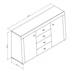 Loftscape Sideboard Moitin - Hochglanz Schwarz / Schwarz -Wohnzimmermöbel boutique en ligne 1000171362 190424 07580600335 GALLERYIMAGES P000000001000171362