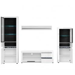 Loftscape Wohnwand Charnocks I (4-teilig) - Hochglanz Weiß / Schwarz -Wohnzimmermöbel boutique en ligne 1000171363 190424 07580600339 GALLERYIMAGES P000000001000171363