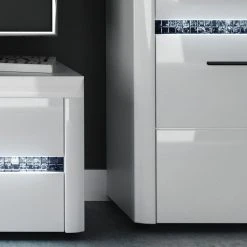 Loftscape Wohnwand Charnocks I (4-teilig) - Hochglanz Weiß / Schwarz -Wohnzimmermöbel boutique en ligne 1000171363 190424 07580600340 GALLERYIMAGES P000000001000171363