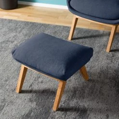 Studio Copenhagen Polsterhocker Garbo VII - Webstoff Milan: Dunkelblau - Eiche Dunkel -Wohnzimmermöbel boutique en ligne 1000172572 200106 10523200381 DETAILS P000000001000172572