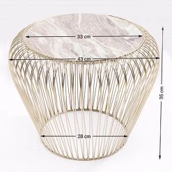 Kare Design Beistelltisch Beam III - Marmor / Stahl - Marmor Grau - Gold -Wohnzimmermöbel boutique en ligne 1000172838 190429 08140300110 GALLERYIMAGES P000000001000172838