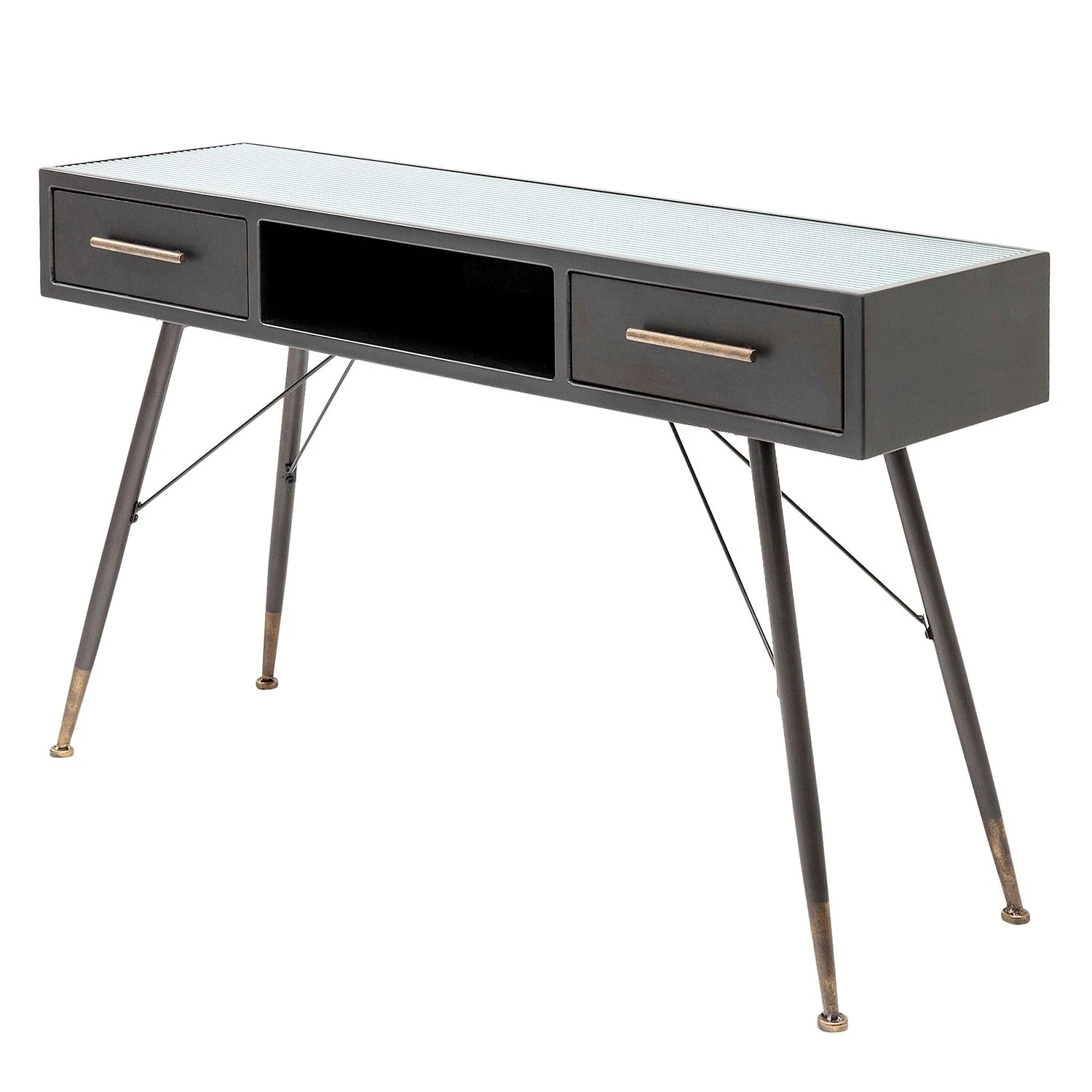 Kare Design Konsolentisch La Gomera - Glas / Stahl - Schwarz / Gold 1 Kare Design Konsolentisch La Gomera - Glas / Stahl - Schwarz / Gold