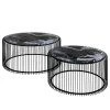 Kare Design Couchtisch Wire I (2er-Set) - Glas / Stahl - Schwarz