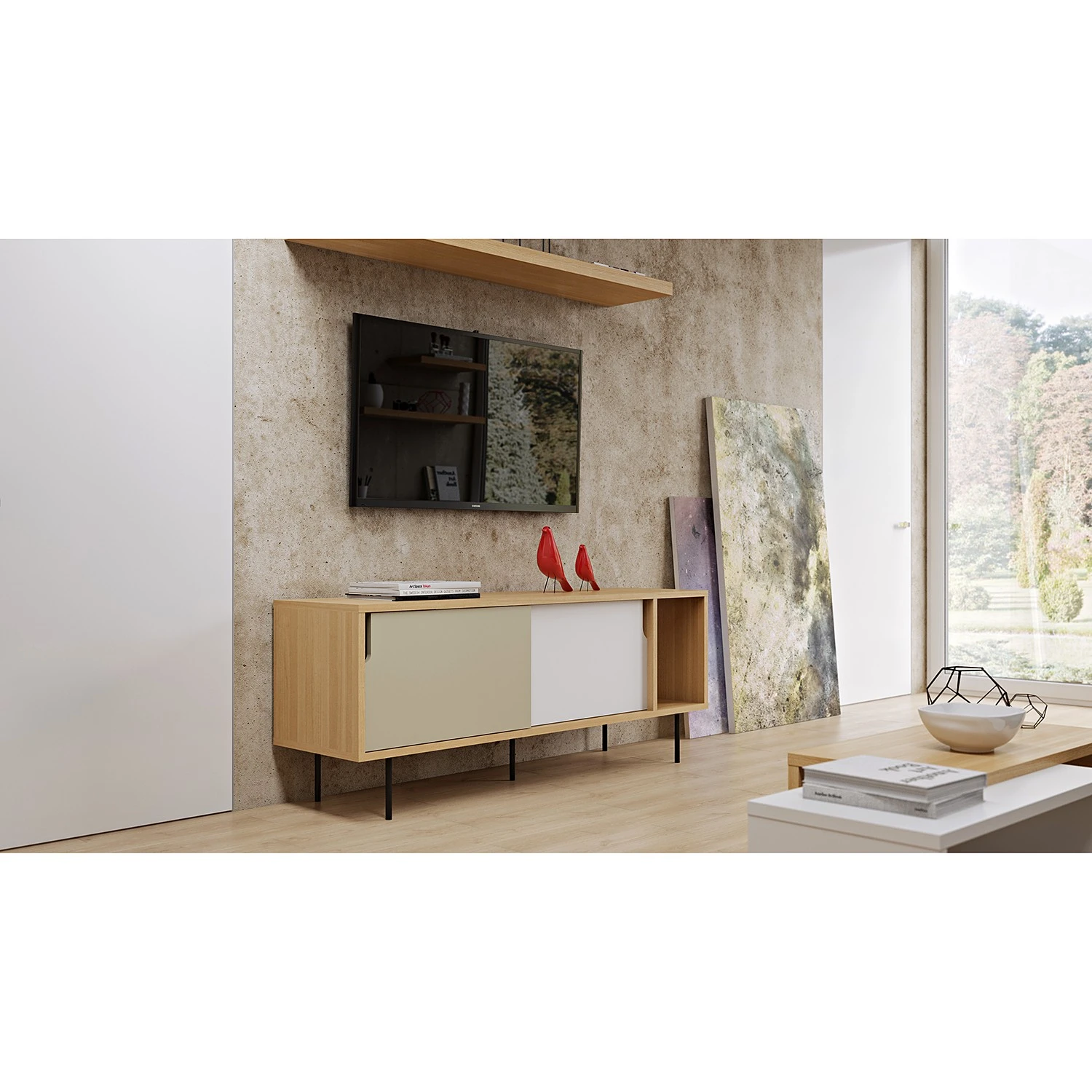 Temahome Sideboard Noa II - Weiß / Steingrau - Eiche 3 Temahome Sideboard Noa II - Weiß / Steingrau - Eiche – Bild 3