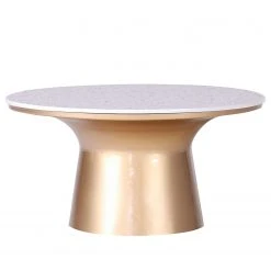 Jack & Alice Couchtisch Juki - Terrazo / Metall - Mehrfarbig / Gold