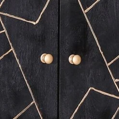 Jack & Alice Kommode Towa II - Akazie massiv / Metall - Schwarz / Gold -Wohnzimmermöbel boutique en ligne 1000172961 190503 07493600063 GALLERYIMAGES P000000001000172961